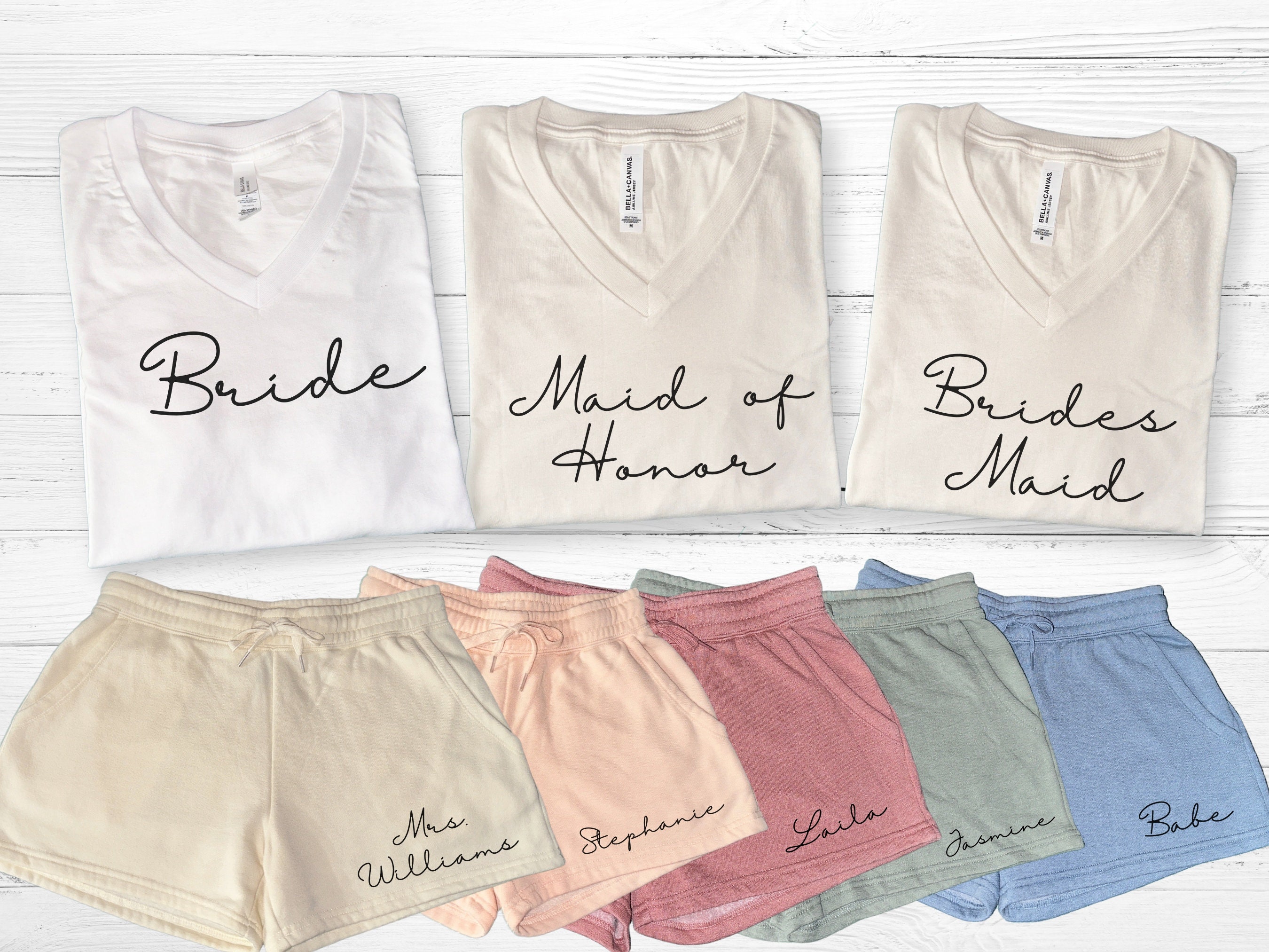 Pijamas para fiesta nupcial, atuendos de preparación para damas de honor, atuendo de preparación para novia, conjunto de pijamas para dama de honor, regalo de agradecimiento para dama de honor