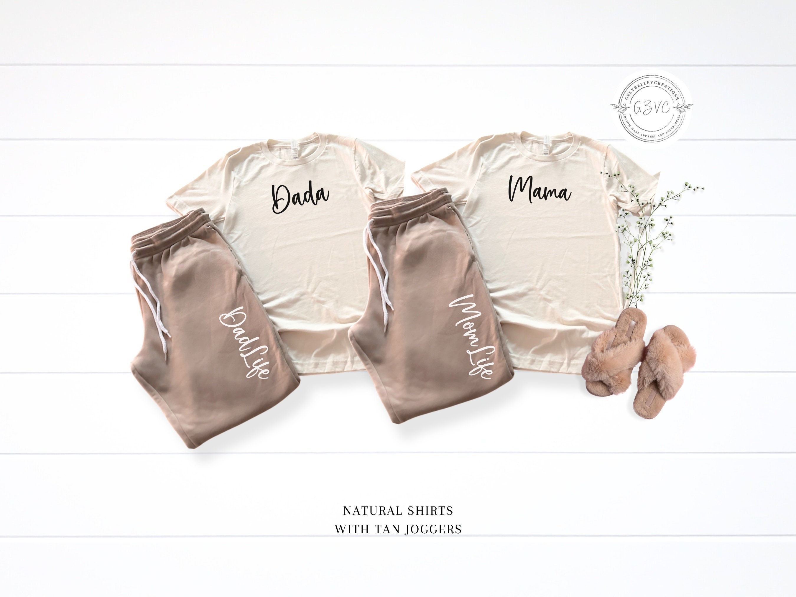 mom dad going home outfit from hospital matching shirts, soon to be mom pregnant gift for expectant mom, comfy loungewear postpartum clothes