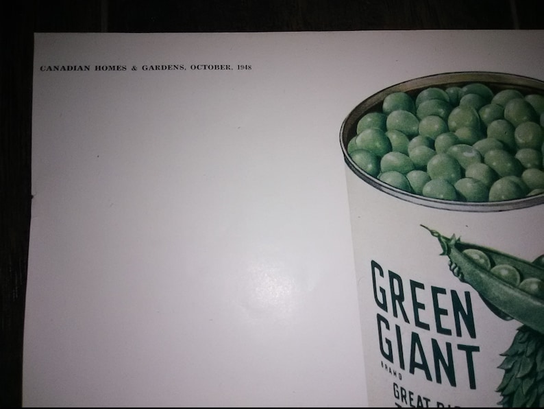 Original Green Giant Advertisement 1948