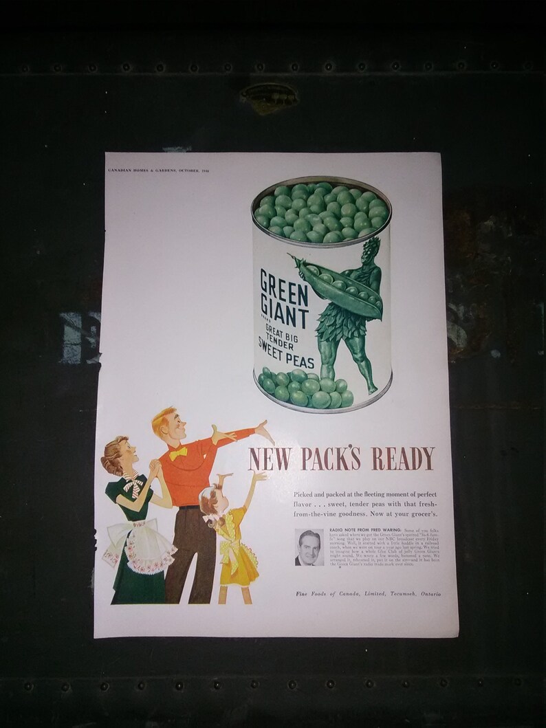 Original Green Giant Advertisement 1948