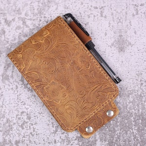Capa personalizada para caderno espiral superior de 4 "x 6" / 3 "x 5", capa de couro para caderno espiral superior Rite in the Rain 4 "x 6" com fecho # RR3