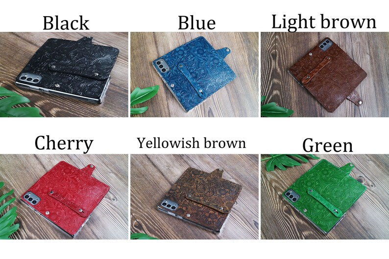 Wristlet Tooled Google Pixel 4 xl 3a3a xl5 4 xl leather wallet case Genuine Leather Real Leather Flip