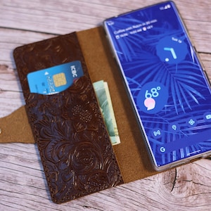 Custodia a portafoglio in pelle per Google Pixel 9a, 9 Pro XL, 9 Pro, 8a/8 7 6 Pro/8/6a/5a 5G/5/7a da donna e da uomo, con porta carte, personalizzata gratuita