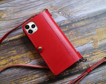 Book Style iPhone 16 Pro/16e/15 Pro Max/15 Plus/14 Pro Max/14 Plus/13 Pro Max/12mini/12 Pro max Wallet Case Leather Crossbody Strap 1ATIF01