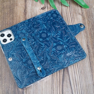 Funda tipo billetera de cuero repujado personalizada para iPhone 16e/15 Pro Max/15 Plus/14 Pro Max 14 Plus/13/13 Pro Max/12 Pro Max/11 Pro Max/xs max/8 Plus