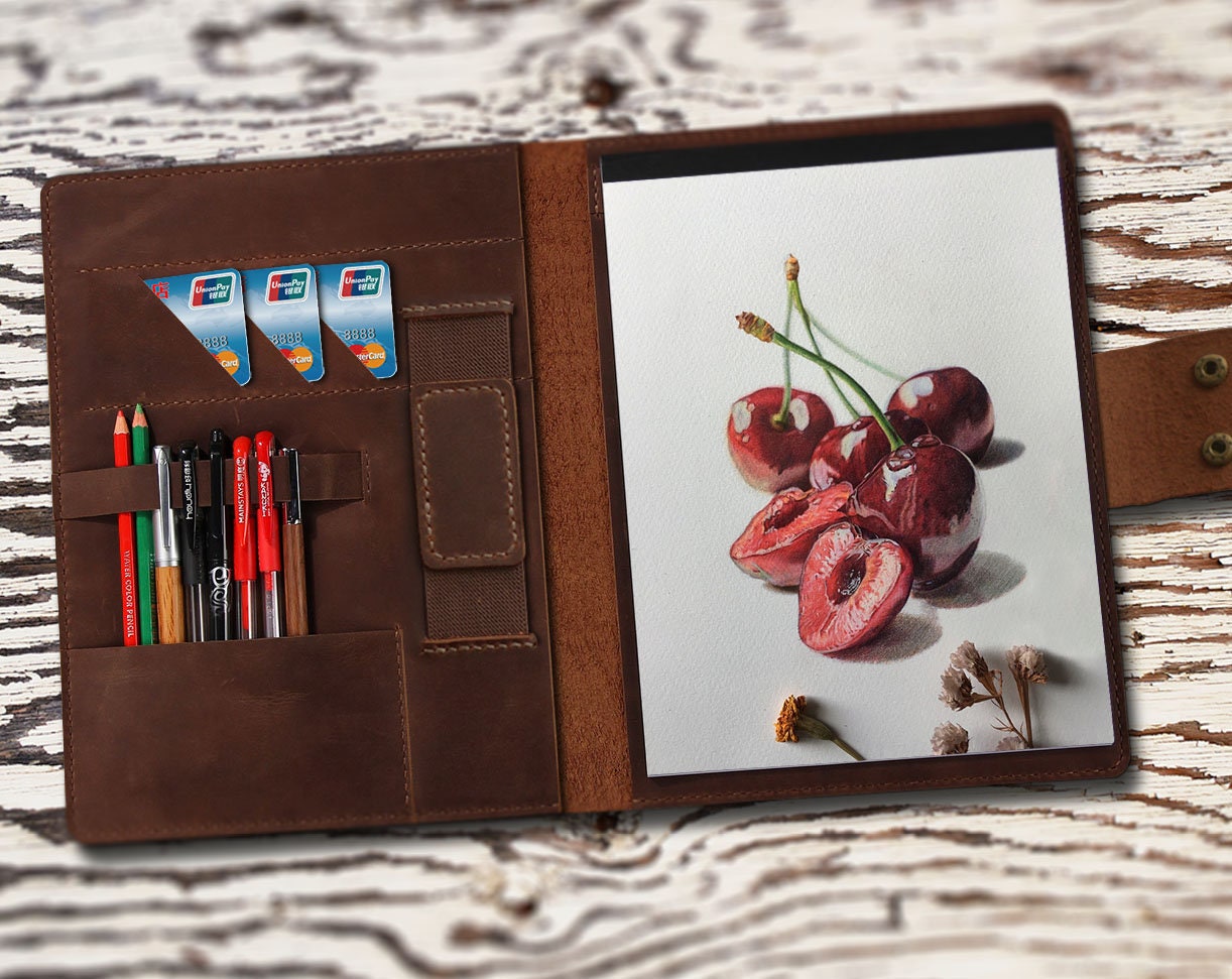 Personalized Leather Sketchbook Cover A5, Sketchbook With Pencils, Artist  Journal Cover, Sketch Pad Journal, Refillable Leather Sketchbook 