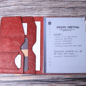 Compatibile con Remarkable 2 Paper ProCase Custodia in pelle goffrata rossa personalizzata Custodia in silicone di alta qualità con slot per penna Folio 1QDKRE