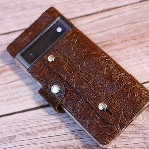 Punzierte Leder Google Pixel 9a 9 Pro XL 9 Pro, 8a/7a/7pro/6a 6 PRO/5a 5G/8 Pro Wallet Case Leder Flip Lederhülle Cover Case Leather Cover