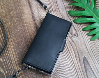 Crossbody strap Full Grain Leather Moto Edge 2025 Moto G Power 2025 Moto G 2025 Edge 50 G Stylus 5G 2024 case wallet Flip Book Style 1CDMT04
