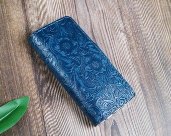 Handmade Samsung Galaxy A07 4G A17 A36 A06 5G A56 A15 A25 A05s A34/A54/A16 5G/A14 5G/A35/A55 wallet case leather Handtooled Custom 1CDSA03