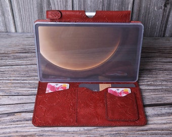 Galaxy Tab S10 Lite Tab S10 FE+ Tab A9+ Case Red Embossed leather Galaxy Tab S6 Personalized Pen stand Tab S9 S10 Ultra S8+ Case 1QDKTB