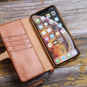 Funda de cuero para iPhone 16e, 16 Pro Max, 15 Pro Max, 15 14 Plus, 14 Pro Max 13 Pro Max, billetera de cuero compatible con tarjetas de crédito, cuero real
