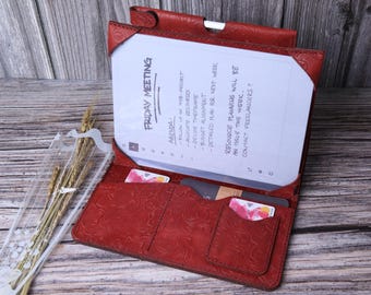 Compatible con el estuche Remarkable Paper Pro de cuero rojo repujado Compatible con Remarkable 2 Funda personalizada Soporte para bolígrafo para organizador de folio Remarkable 1 1CWRE01