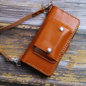 Handmade Leather iPhone 15 Plus/15 Pro Max/14/14 Plus/14 Pro Max/13/13 Pro Max/13 Mini/12 Pro/12 Pro Max Crossbody Strap Full Grain Leather