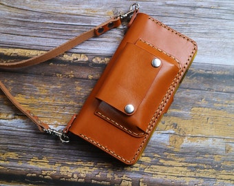 Handmade Leather iPhone 16e/15 Plus/15 Pro Max/14/14 Plus/14 Pro Max/13 Pro Max/13 Mini/12 Pro/12 Pro Max Crossbody Strap  1ATIF01