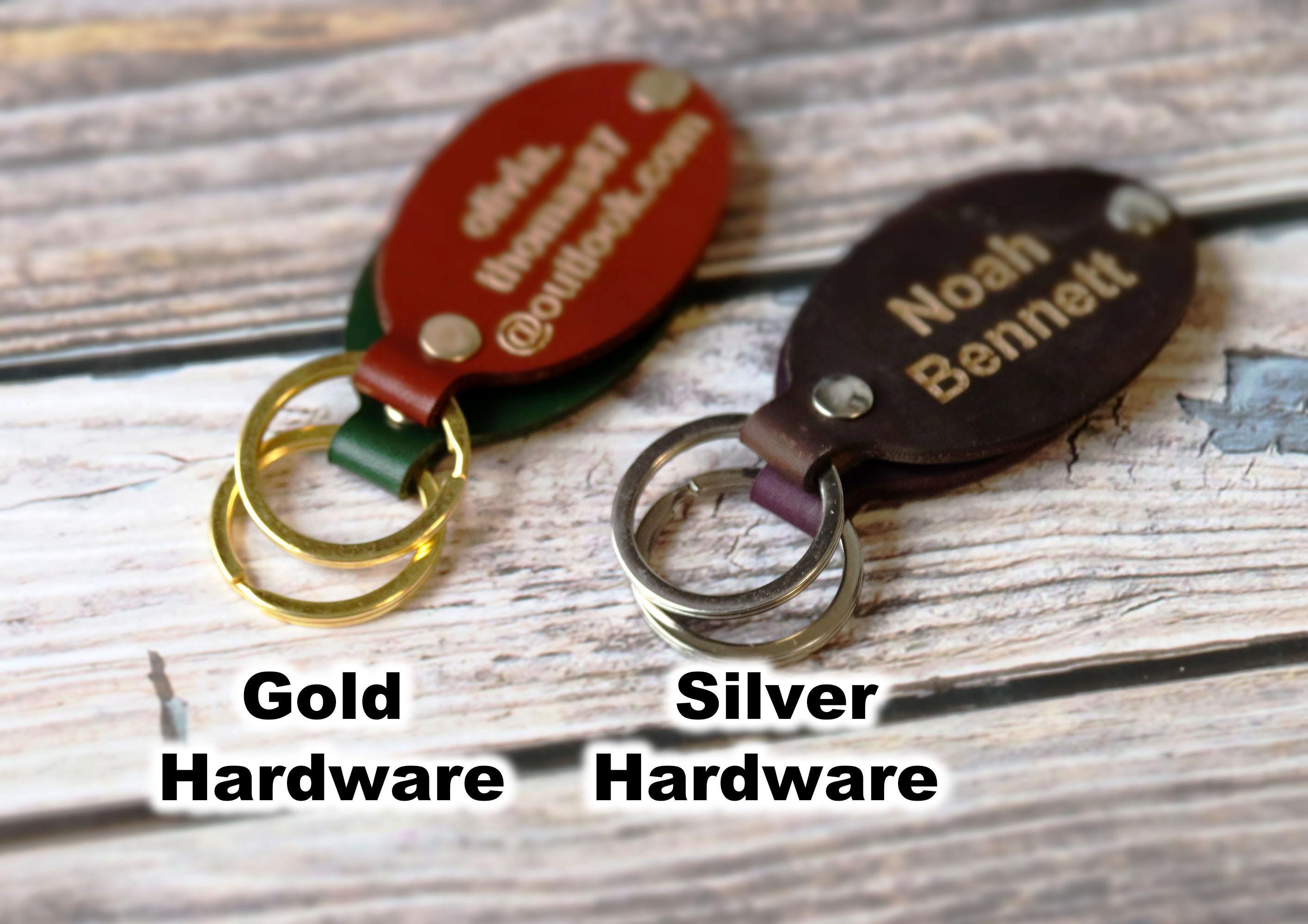 Schlüsselanhänger Aus Echtleder – Oval, Personalisierbar Mit Bis Zu 3 Zeilen Text