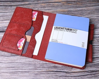Leuchtturm1917 MASTER CLASSIC SLIM A4 Case Red Embossed leather Composition B5 Personalized Cover Pen stand notebook Portfolio 1QYBLE