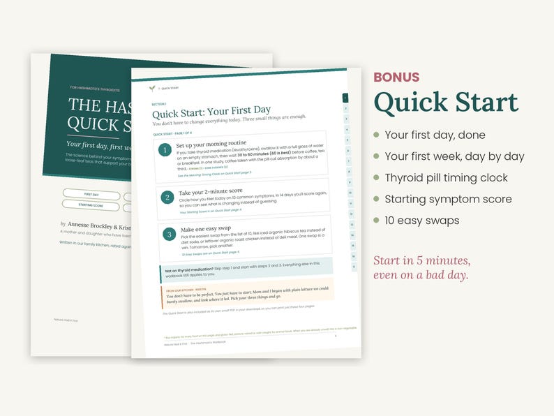 Hashimoto's Workbook Printable, Hypothyroid Diet Guide & 2 Week Meal Plan, Thyroid Food List, Doctor Visit Questions, PDF image 4