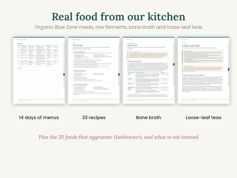 Hashimoto's Workbook Printable, Hypothyroid Diet Guide & 2 Week Meal Plan, Thyroid Food List, Doctor Visit Questions, PDF image 5