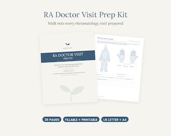RA Doctor Appointment Planner, Fillable PDF, Rheumatoid Arthritis Medical Binder & Rheumatology Visit Questions, Printable