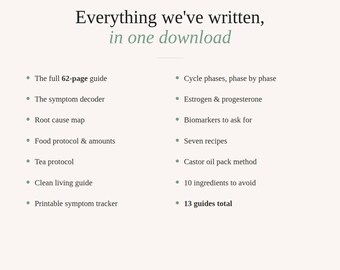Complete Cycle Health Library, 13 Guide Bundle, Menstrual Wellness Set, Hormone Nutrition Printables, Period Tracker, Instant Download