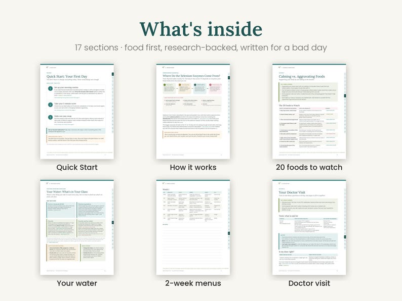 Hashimoto's Workbook Printable, Hypothyroid Diet Guide & 2 Week Meal Plan, Thyroid Food List, Doctor Visit Questions, PDF image 2