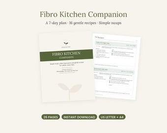 Fibromyalgia Meal Plan & Recipes Printable, Blue Zone Kitchen Guide PDF