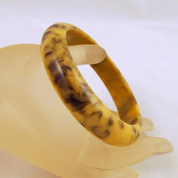 Swirled Bakelite Bangle Mississippi Mud Bracelet Vintage Clunky Chunky