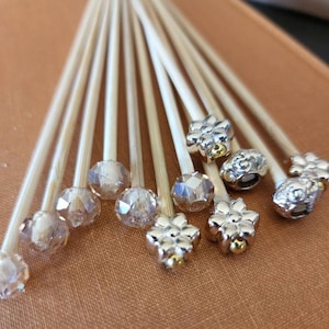 12 5&quot; skewers in pale gold and champagne - cake pops, martini stirrers, rock candy sticks - flat end