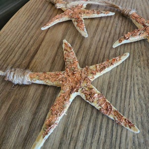 Set of 3 copper leaf style starfish ornaments