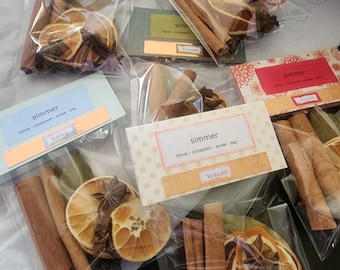 Personalized Simmering Potpourri Favors: Dried Citrus, Cinnamon & Star Anise