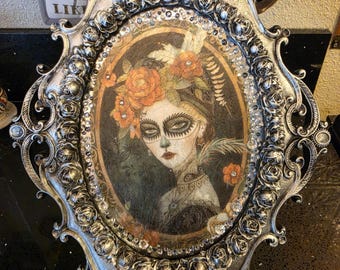 Day of the Dead Woman Skeleton Ornate Wall Hanging