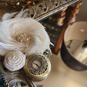 Decorated distressed mirror tray - cream and antique gold colored