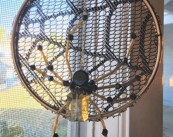 Spider suncatcher with lace web