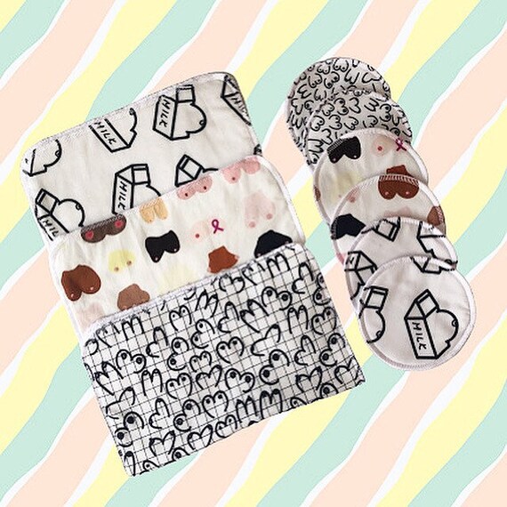 Boobie Boob Pads Breastpads Milk Burp Cloths Burping Towel Etsy New Zealand
