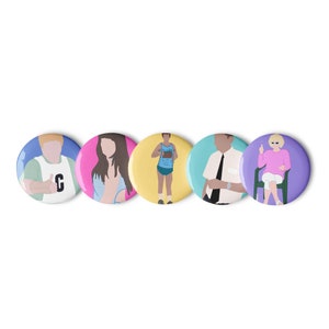 Kath and Kim 5 Set of pin buttons badges