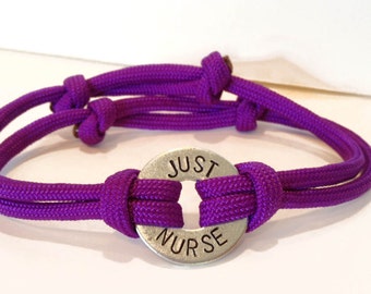 JUST NURSE Bracelet d’allaitement réglable - Bracelet personnalisé à une rondelle Double Strap Paracord