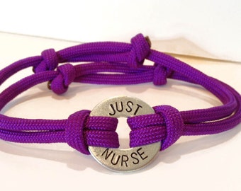 JUST NURSE Adjustable Breastfeeding Bracelet - Personalized One Washer Double Strap Paracord Bracelet