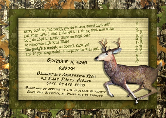 Camo/Hirsch Jagd Boy/Guy anpassbare Einladung Geburtstag Etsy