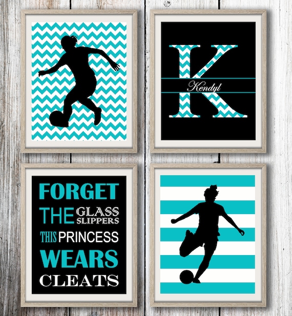 Teen Girls Art, Girls Motivational Art, Soccer Room Decor, Soccer Girl Wall  Art, Girls Wall Art, Girls Bedroom, Sports Art, Set of 4 Prints 