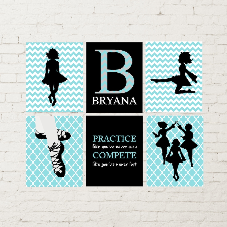 Irish dancer Set of 6 prints ghillies teen girl art Irish dance wall art inspirational dance art girls wall art Irish art prints