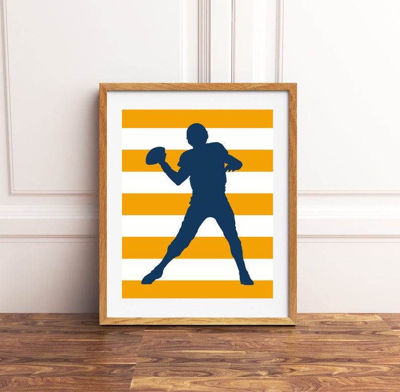 Football Wall Art Teen Boys Art Sports Art Boys Wall Art Etsy