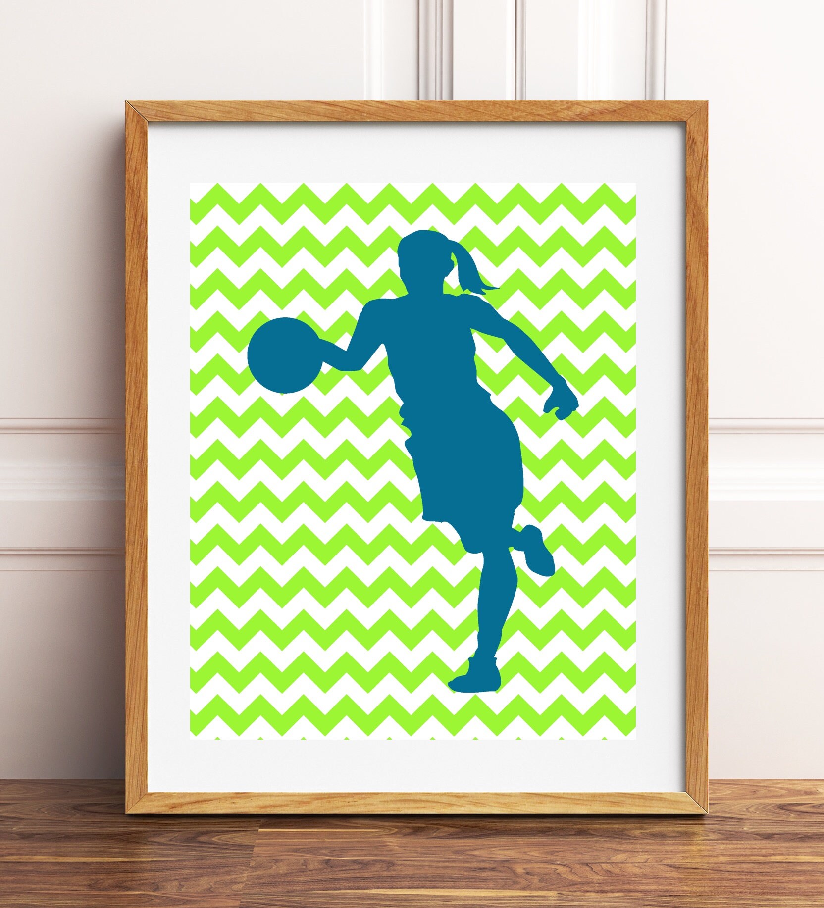 Female Basketball Wall Art Softball Wall Art Basketball Etsy