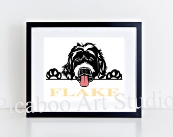 Labradoodle art, labradoodle, dog wall art, animal lover gift idea, dog lover girl, custom dog art, modern home decor, housewarming gift