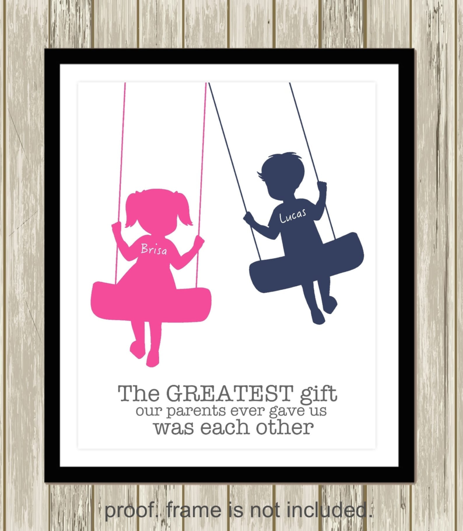 Brother and Sister Wall Art Siblings Art Personalized Kids Etsy