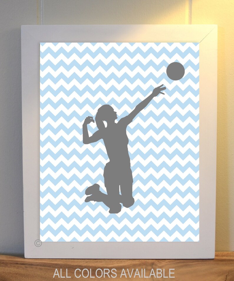 Girl's Wall Art Volleyball Art Sports Art Girl's Etsy