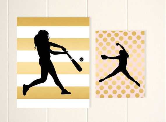 Girls Sports Art, Softball Girls Art, Softball Pitcher, Softball Batter, Girls  Art, Set of 2 Prints 8x10 and 5x7 -  New Zealand