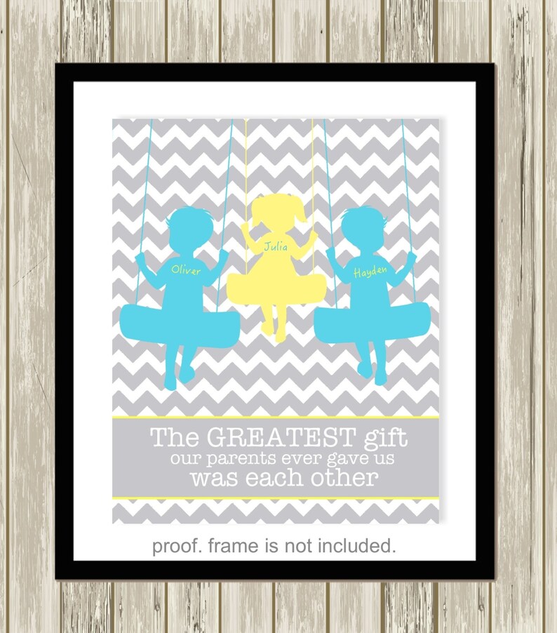 Brother and Sister Wall Art Sibling Quote Playroom Decor Etsy