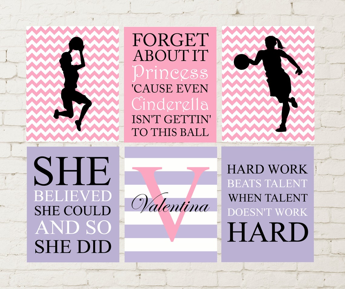 Basketball Decor Personalized Girls Wall Art Basketball Room Etsy