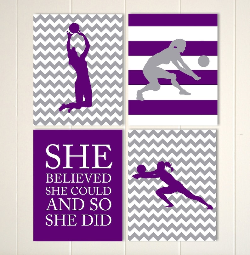 Girls Volleyball Wall Art Volleyball Room Decor Spots Quotes Etsy